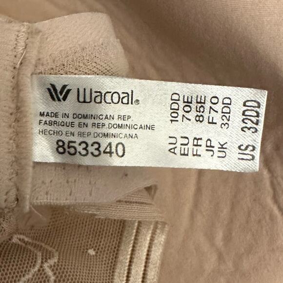 Wacoal Underwire T-Shirt Bra sz 32DD Beige Smooth Bra Wacoal 853340 - Picture 8 of 9